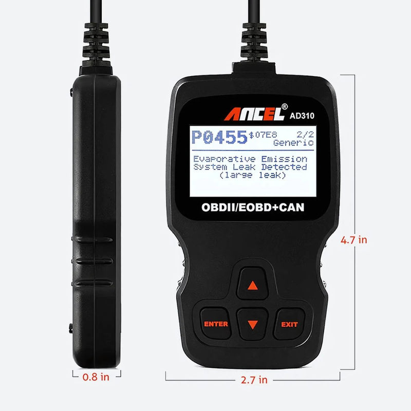 Escáner OBD2 Herramienta De exploración De Diagnostico OBDII/EOBD+CAN, Escáner Detector De Fallas Para Auto. Lector de Códigos para carros.