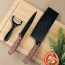 Cuchillos de Cocina Profesionales. Set de 6 piezas. Juego de cuchillos con tijera y pelador.