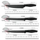 Cuchillos de Cocina Profesionales. Set de 6 piezas. Juego de cuchillos antiadherentes con pelador.