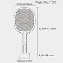 Raqueta Mata moscas e Insectos. Trampa Para Mosquitos Eléctrica Portátil en forma de raqueta. Luz UV Inalámbrica.