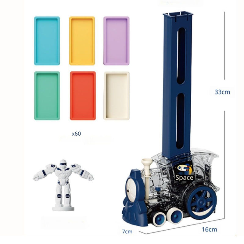 Juguete Tren de Dominós Eléctrico para Niños. Juego Interactivo con 60 Bloques, Educativo y Divertido.