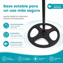 Abanico de Pedestal 18" Negro 110V 50-60W con 3 Velocidades. Ventilador Altura Ajustable 57-127cm con Aspas de Plástico, Motor de Aluminio y Base de Hierro