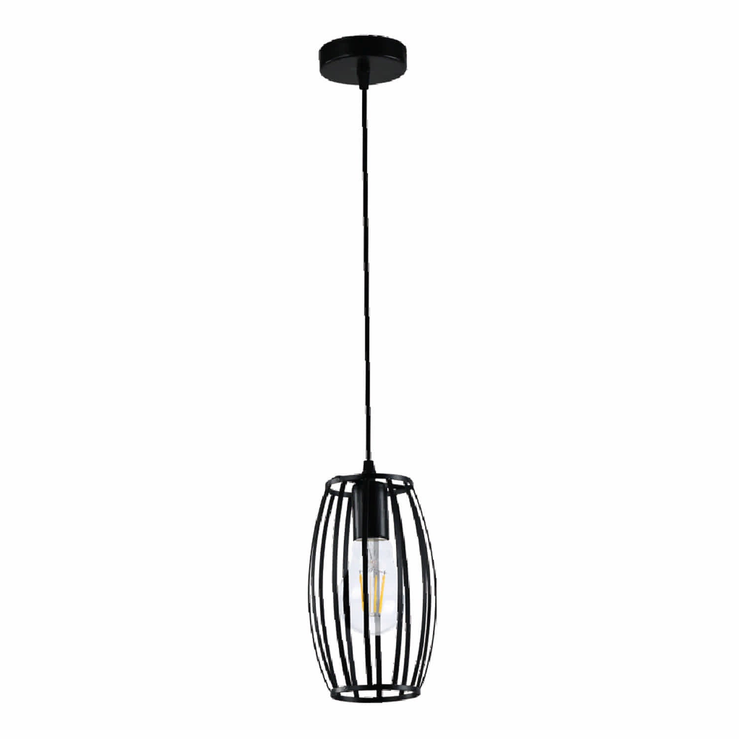 Lámpara Colgante Negra 1XE27 135x100x1200mm Diseño Moderno Minimalista