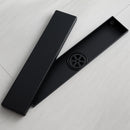 Drenaje Lineal oculto de acero inoxidable. Negro 80mm x 600mm Rejilla Rectangular Para Suelo De Ducha. Desagüe Para Baño.