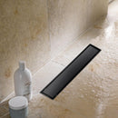 Drenaje Lineal oculto de acero inoxidable. Negro 80mm x 300mm Rejilla Rectangular Para Suelo De Ducha. Desagüe Para Baño.