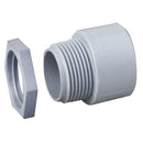 Conector Plastico de 1/2" para  Cajilla - Tubo Electrico de PVC. Color Gris Claro.