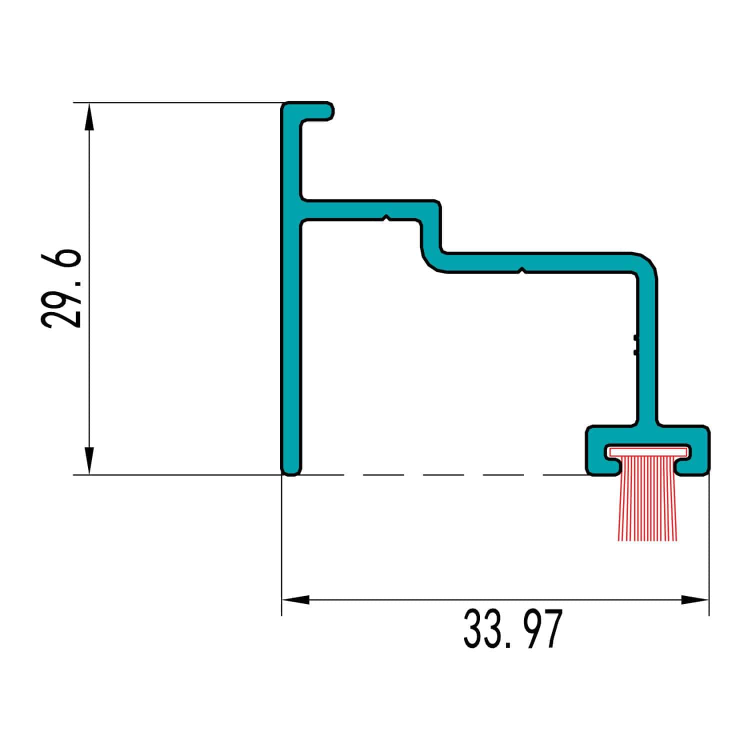 Acople Zocalo Puerta Marco Abierto. Espesor 1.4 Mm. Largo 5.85 Mts. Acabado Lacado Blanco.