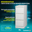 Archivador metalico  3 gabetas ajustable A4/FC5 anti-inclinación cerradura central 1017x456x620mm