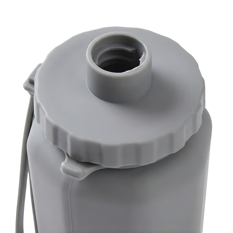 Botella de agua plegable de silicona 600ml. Termo portátil. Diseño flexible compactable. BPA Free. Color gris.
