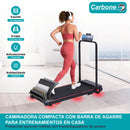 Caminadora eléctrica Cinta de Correr Plegable con Bluetooth 10KM/H, Motor 2.0HP con Velocidad 1-10km/h y Baranda Manual Negra (49x105x105cm).