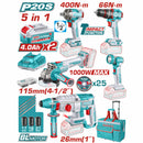 Super Combo del Mes Total 20V Taladro de impacto 66 Nm Llave de Impacto 400 Nm Martillo Perforador  2,5 J Amoladora Angular 1000W  Lámpara 5W COMBOS POCAS UNIDADES