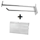 Gancho para exibidor ferretero con soporte de etiqueta de precios 30cm x 1/4"