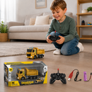 Juguete Camión Volquete a Escala 1:24 con Control Remoto y Luces LED. Carro de Construcción para Niños (24×9×12.5cm)