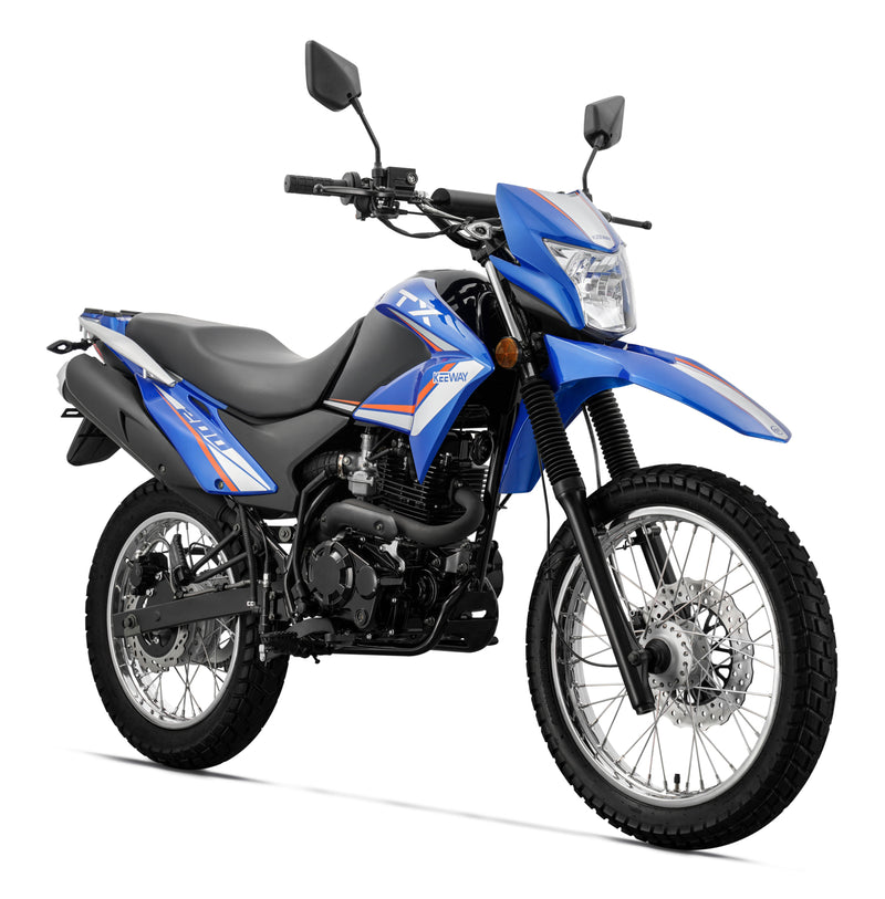 Moto Keeway TX200 NEW Color Azul Motor Monocilindro enfriado por aire Carburador 2val
