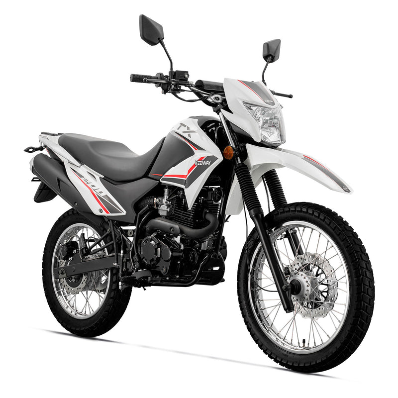 Moto Keeway TX200 NEW Color Blanco Motor Monocilindro enfriado por aire Carburador 2val