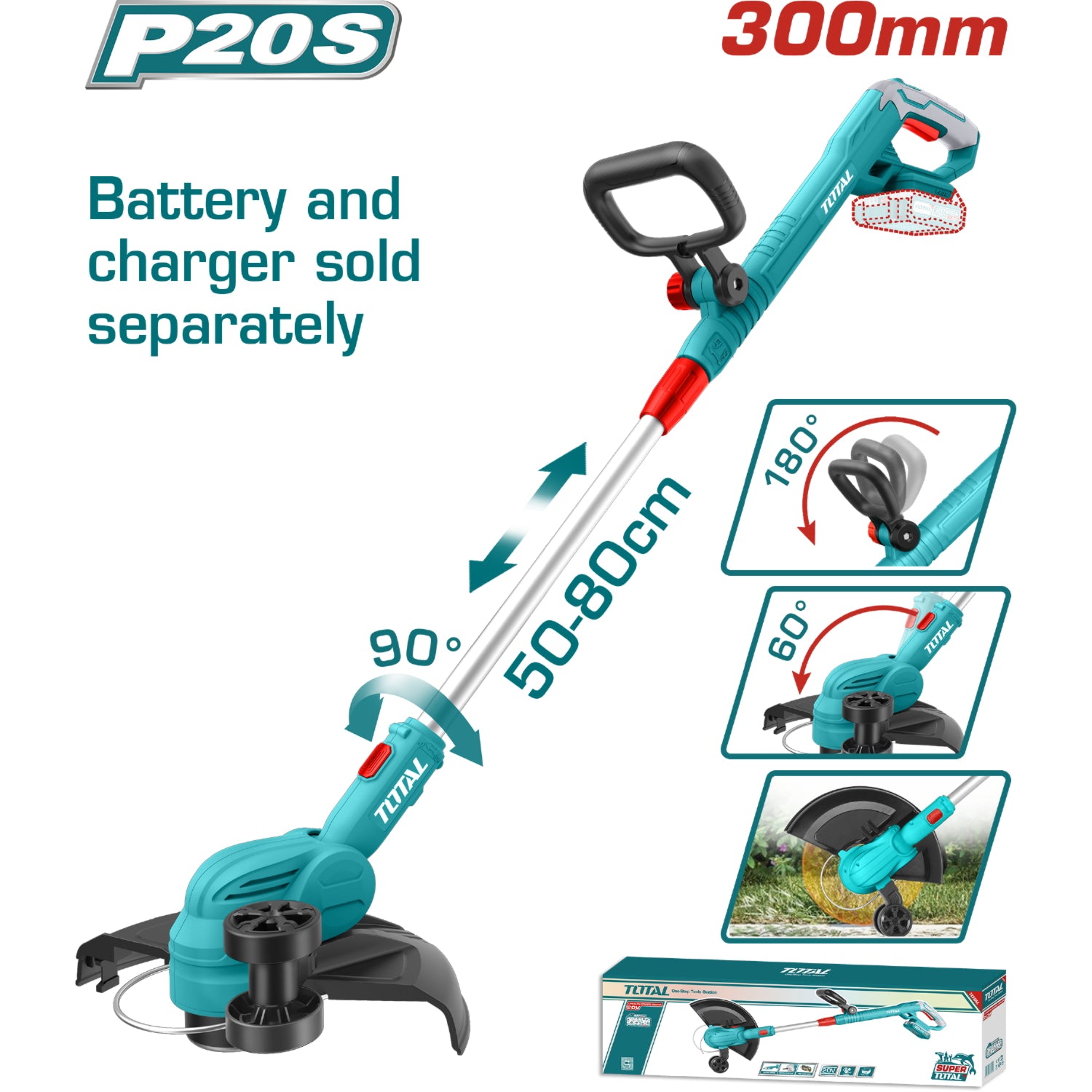 Desmalezadora de hierba inalámbrica 20V a baterías. Desbrozadora.