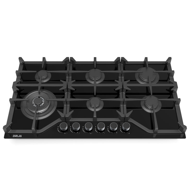 Estufa empotrable a gas Toscana 91. Color negro.