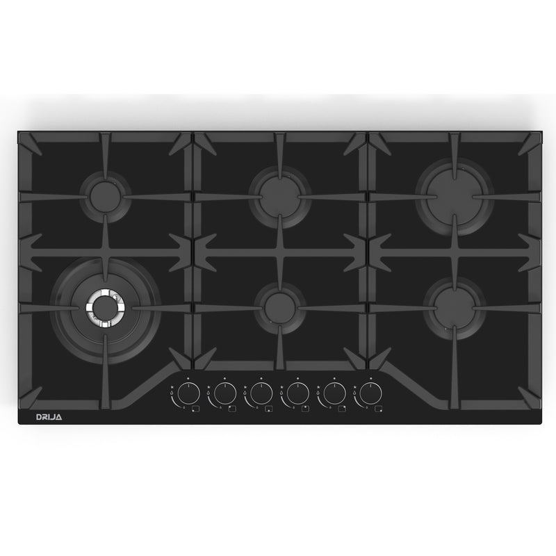 Estufa empotrable a gas Toscana 91. Color negro.