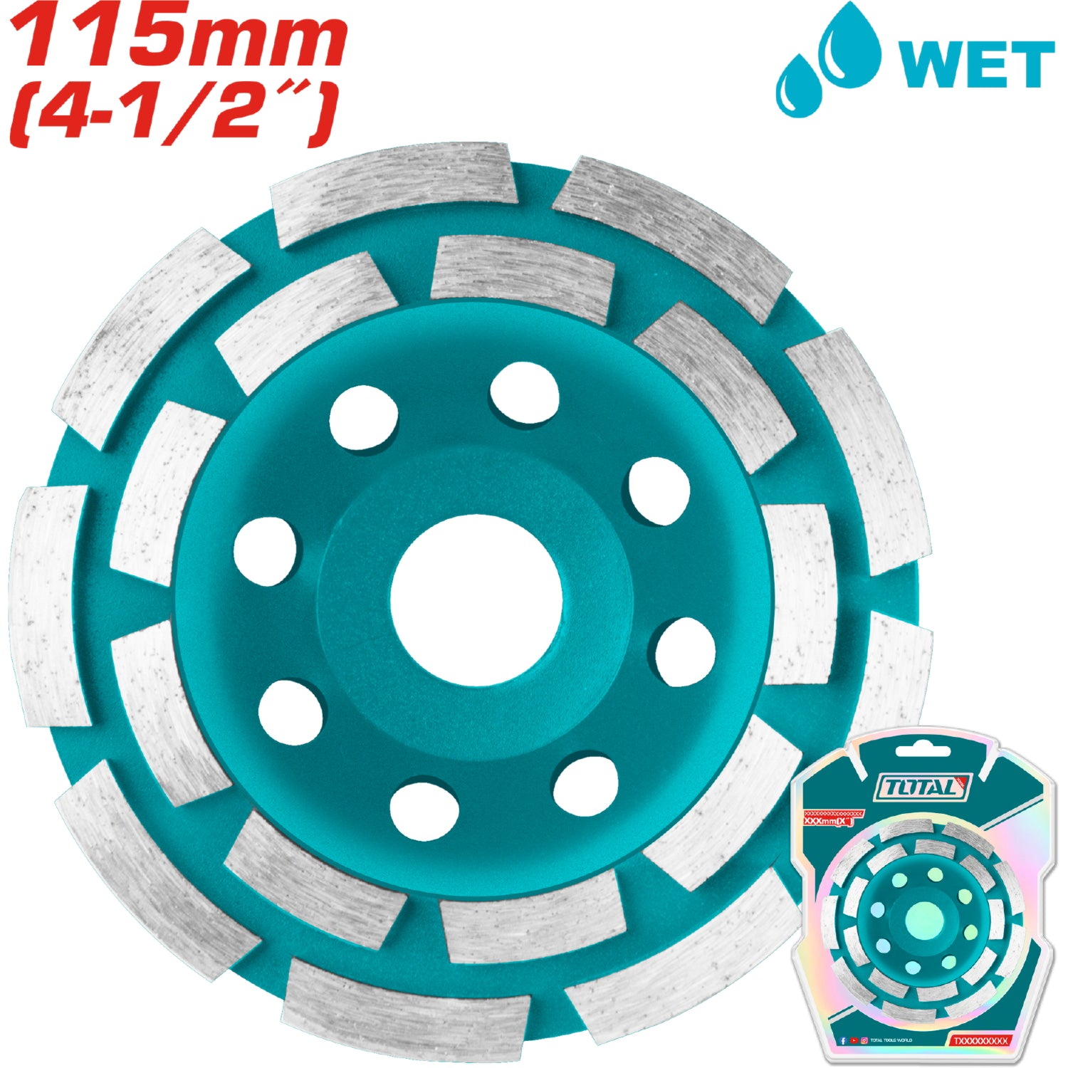 Disco de desbaste para concreto 4 1/2" 115 mm. 18