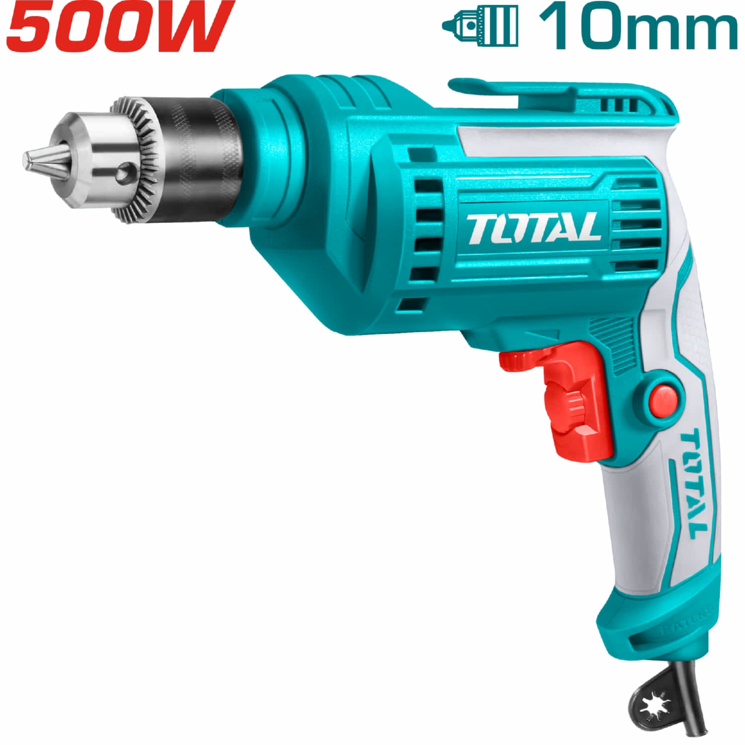 Taladro Electrico 3/8" de 500 W con funcion Reversible. Voltaje: 110-120V ~ 60Hz.