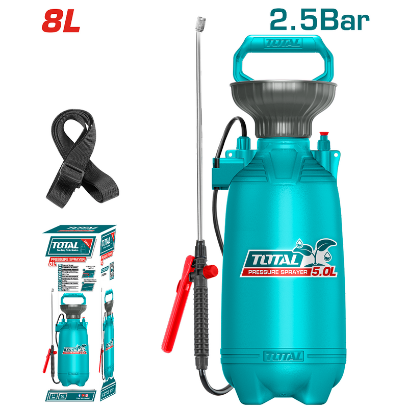 Bomba Rociador spray de presión 8 litros TOTAL TOOLS para fumigar