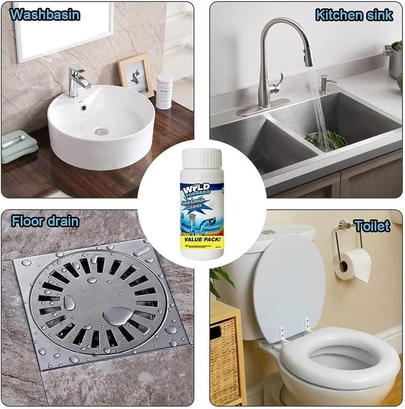 Potente destapador de cañerias quimico en polvo para drenajes tapados 100Gr