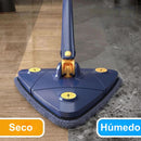 Trapeador Triangular Con Escurrido Automático Y Cabezal Giratorio 360°. Lampazo Con Mopa de Microfibra. Exprime Fácil.