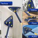 Trapeador Triangular Con Escurrido Automático Y Cabezal Giratorio 360°. Lampazo Con Mopa de Microfibra. Exprime Fácil.