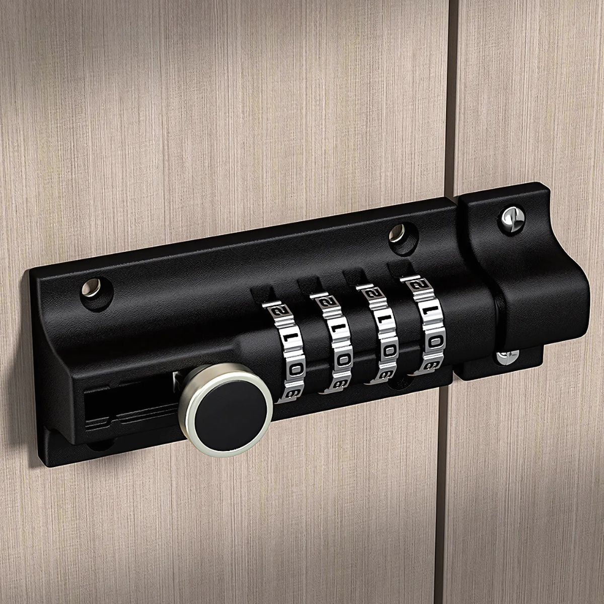 Picaporte Pestillo de Seguridad Reforzado. Cerradura con Código de 4 Dígitos en Aleación de Zinc para Exterior e Interior.