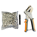Pinza para Colocación de Ojales Metálicos. Kit Set para Colocar Ojales con Pinza Manual y 300 Piezas de 10 mm para Tela, Lona y Cuero.