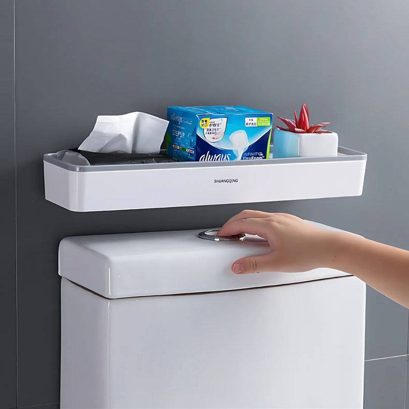 Repisa pared Plástica Autoadhesiva. Estante Organizador de Pared para inodoro Baño o Cocina. Tablilla multifuncional (unidad).