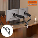 Soporte de Monitor computadora Doble con Rotación 360°. Brazo Ergonómico para Pantallas de hasta 32” con Montaje de Escritorio. Ideal para Oficina y Gaming.