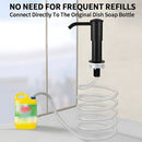Dispensador de Jabón para Fregadero con Manguera Larga de 1 Metro. Conexión Directa a Botella de Detergente. Dosificador. Jabonera Color negro