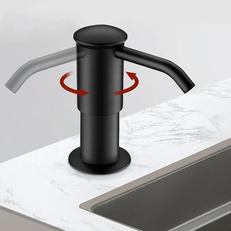Dispensador de Jabón para Fregadero con Manguera Larga de 1 Metro. Conexión Directa a Botella de Detergente. Dosificador. Jabonera Color negro
