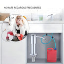 Dispensador de Jabón para Fregadero con Manguera Larga de 1 Metro. Conexión Directa a Botella de Detergente. Dosificador. Jabonera. Color Silver
