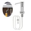 Dispensador de Jabón para Fregadero con Manguera Larga de 1 Metro. Conexión Directa a Botella de Detergente. Dosificador. Jabonera. Color Silver