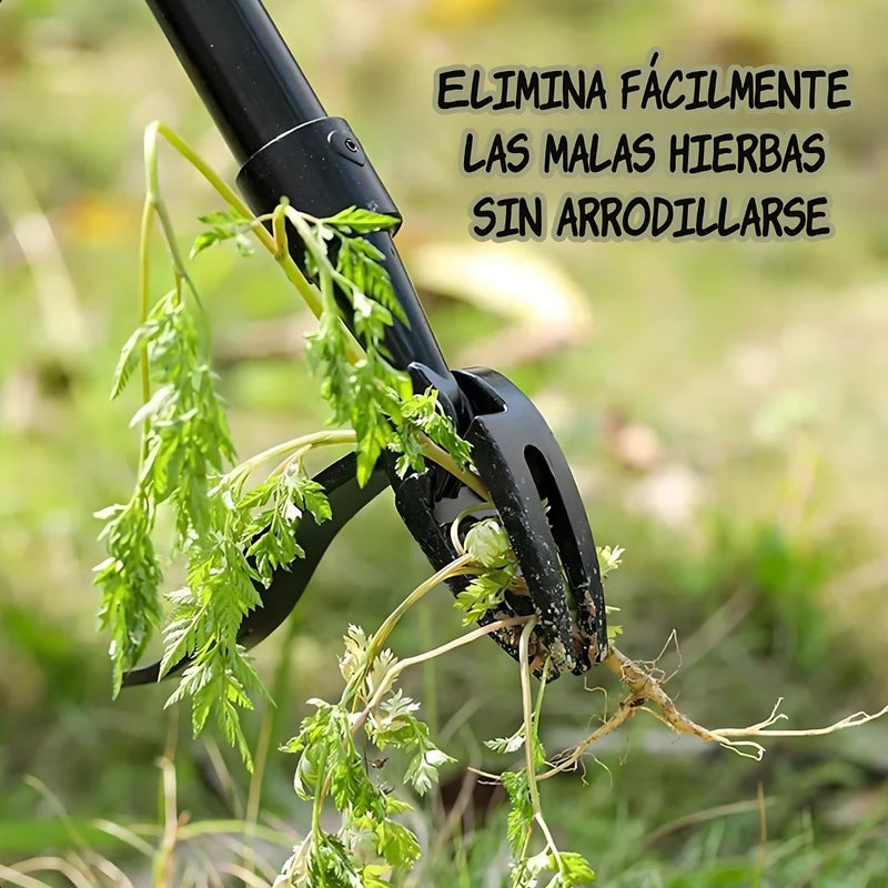 Saca Hierba Removedor de Malezas con Mango Largo para Jardín sin Agacharse. Deshierbador Manual. Tipo garra.