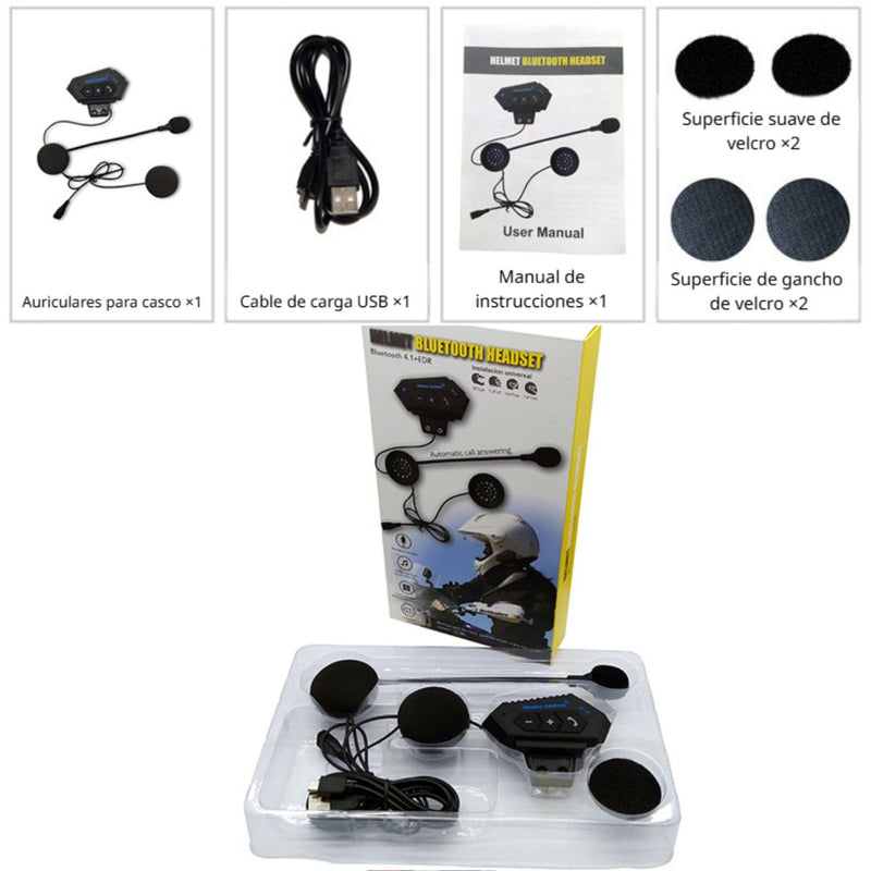 Audífonos Inalámbricos para Casco de Motocicleta. Auricular Bluetooth para Casco de Moto BT12. Headset.