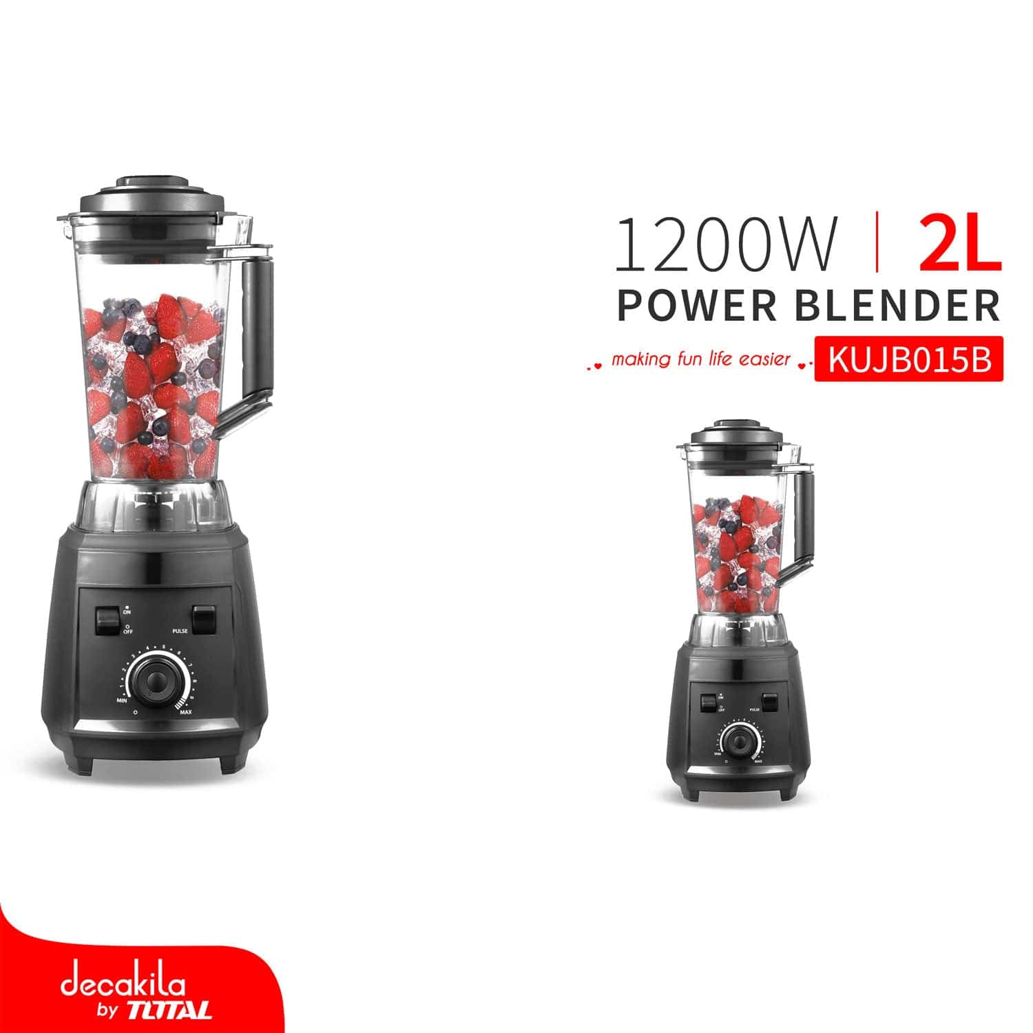 Licuadora De Poder 1200W Con Pulso. Taza De Material De Material Ultra Resistente