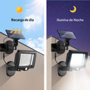 Lámpara reflector Solar Exterior LED 5.5V con Sensor de Movimiento Panel Separado Ajustable Impermeable. Luz de Seguridad Jardín Patio Control Remoto y Autonomía 12H