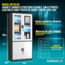 Mueble metalico Gabinete armado estructura plegable cuatro puertas dos repisas superiores una inferior 1850x900x400mm