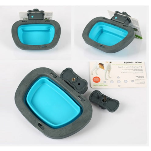 Tazon de Silicona plegable para mascotas. Color Azul. Capacidad de 500ml