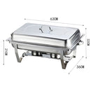 Chafing Dish Rectangular De Acero Inoxidable De Un Compartimiento Calentamiento Por Alcohol Para Hoteles, Restaurantes, Buffets, Catering.