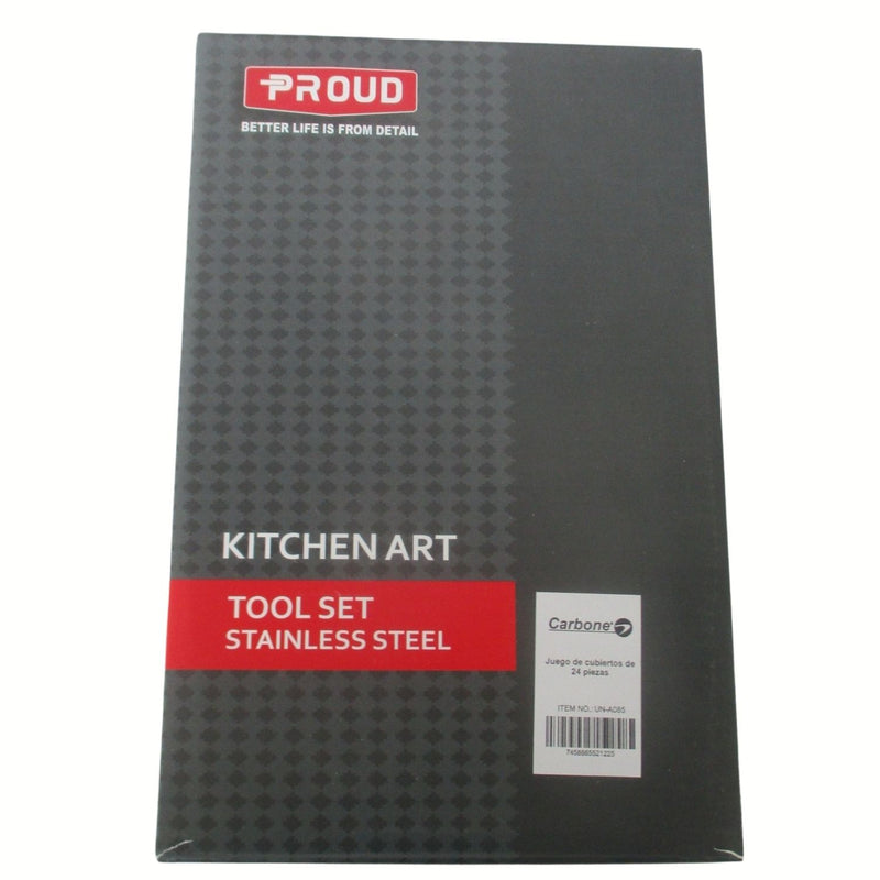 Cubiertos Cuchillo, Tenedor y Cucharas de Acero Inoxidable Set 24 piezas. Cubiertos de Mesa
