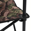 Mesa Plegable Redonda 60X60X70cm Tela Oxford y Tubos de Acero Camping Camuflada con Portavasos. Ideal para Camping Playera Jardín y Pesca.