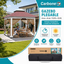 Gazebo toldo Plegable 4x4M con Malla Antimosquitos e Iluminación Cálida solar. Tolda para Exteriores.