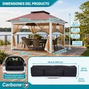 Gazebo toldo Plegable 4x4M con Malla Antimosquitos e Iluminación Cálida solar. Tolda para Exteriores.