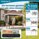Gazebo Toldo Plegable 4x4M con Techo De Doble capa Ventilado y Bolsa de Transporte. Tolda para Exteriores.