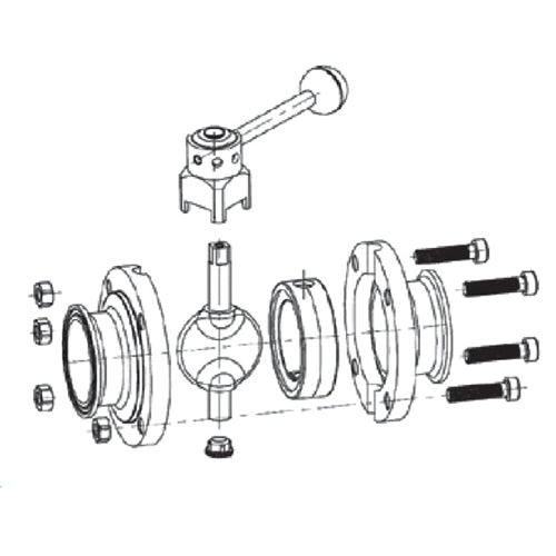 Sellos de repuesto para válvulas mariposas de EPDM.