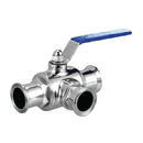 1 1/2" Valvula sanitaria de 3 vias con clamp 3A.